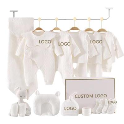 China Wholesale Anti-Shrink 0-1year All Seasons 100% Cotton Jumpsuit Romper Newborn Baby Clothing Sets Sleepwear Gift Package 18-23pcs for sale