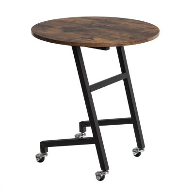 China 2021 Hot Sale Modern High Quanlity Mordern Metal Mix Side Cheap Wholesale Detachable Wood Table With Wheel for sale