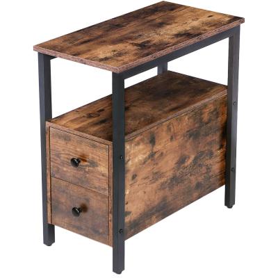 China New Industrial Style Morden 3 Tiers Detachable Storage Frame Leg Side Table With Drawer for sale