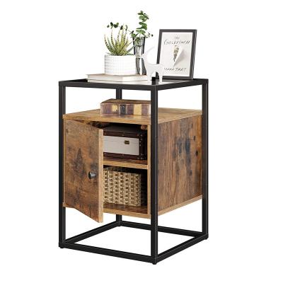 China KD Nordic Hotel Smart Small Night Stands Modern Wooden Metal Corner Bedroom Bedside Table Nightstand Glass Nightstands for sale