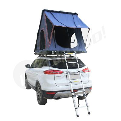 China Straight Tie Type Shell Car Outdoor Aluminum Auto Hard Roof Triangle Camping Canvas Top Tent For Suv for sale