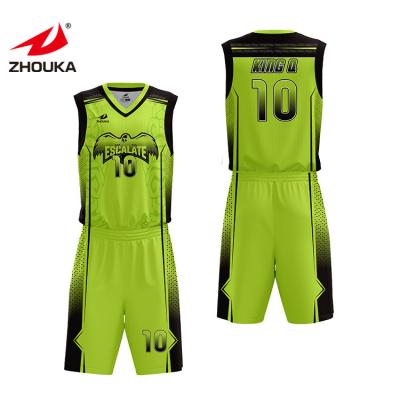 China Medium Anti-UV Mens College Basketball Uniform Designs Reversible Sublimated Cheap Custom Basketball Tank Tops for sale