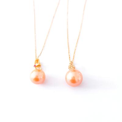 China Trendy Design High Quality Simple Round Freshwater Pearl Necklace AAA Grade Jewelry Pearl Pendant Necklace for sale