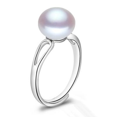 China ALLOY 8-9mm Round 925 Silver Pearl Ring Jewelry Freshwater Pearl Ring Original Design for sale