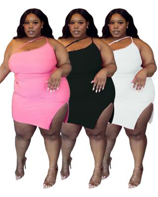 China Plus Size Summer Sexy Sleeveless Club Dresses Woman Party Dresses Plus Size Plus Size Women's Dresses for sale