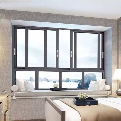 China Energy Saving Aluminum Profile Sliding Window , Building Material Office / Home Used Double Tempered Glass Window for sale