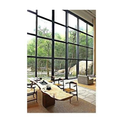 China 8.customized screen size folding powder coating laminated tempered glass fixed window used large commercial aluminum glass windows in china for sale