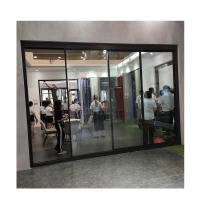 China High quality slim automatic semi-automatic motion sensor frame sliding door windproof door for sale