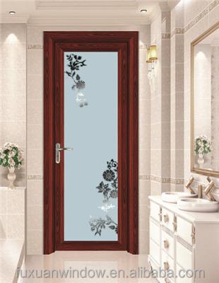 China Solid Color Leaf Bedroom Swing Walnut Wood Casement Door With Grille for sale