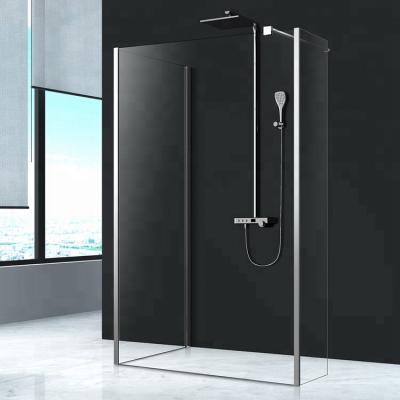 China Modern tempered glass panel frameless single walk-in shower screen for sale