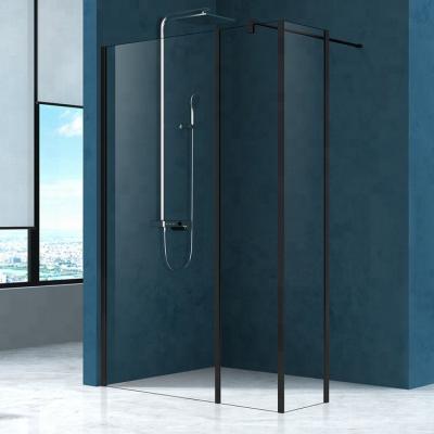 China Modern Black Frame Glass Tub Walk In Shower Door For Seniors for sale