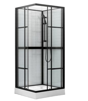 China Modern Black Square Shower Steam Shower Cabin 90 x90 Computer Panel Enclosure for sale