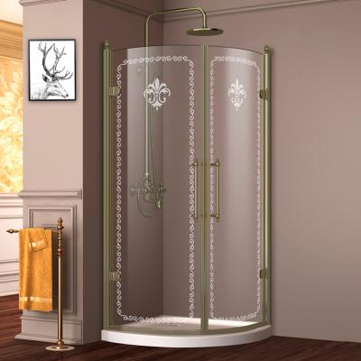 China With Frame Acrylic French Bathroom One Sided Compact Semicircle Shower Enclosure With Seat for sale