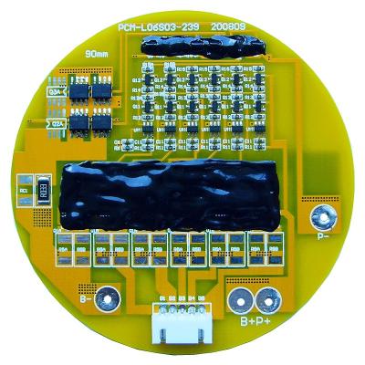 China Lithium Battery Packs 4s 5s 6s 10A Circular PCM BMS For 21.6V 22.2V Li-ion/Lithium Li-polymer 18V 19.2V LiFePO4 Battery Pack Diameter 90mm for sale