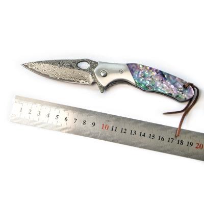 China Non-Changeable Manufacturers direct supply Damasker steel exquisite gift high hardness folding knife outdoor knife camping knife for sale