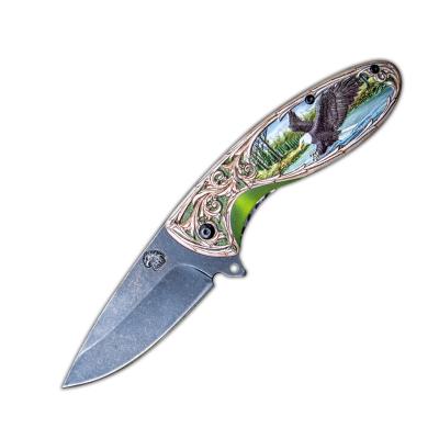 China Non-Changeable Newly designed eagle relief folding knife portable knife collection of high hardness outdoor knives for sale