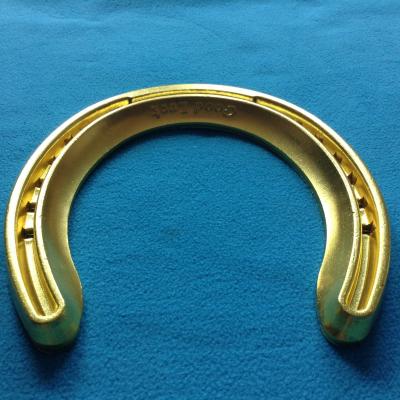 China Golden Steel Decorated Horseshoes / Decorated Horse Shoes for sale