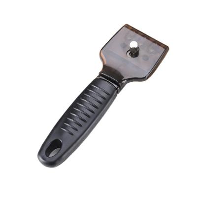 China Plastic Glass Cleaning Window Razor Scraper Knife With Carbon Steel Three Double Holes Edge Blades Stick Removal Scraper for sale