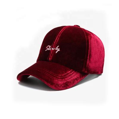 China COMMON logo high quality custom embroidery hats winter velvet hat simple baseball cap for sale