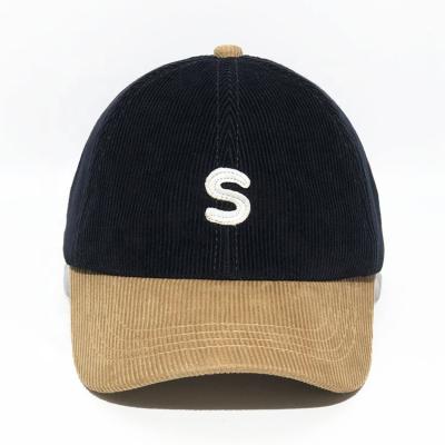 China JOINT Custom embroidery 6 panel unstructure baseball cap corduroy dad hat for sale