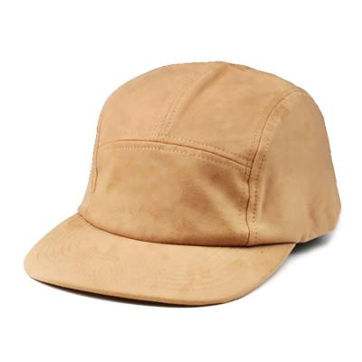 China breathable & Wholesale Flat Bill Waterproof 5 Panel Camper Hat Suede Custom Skate Hats for sale