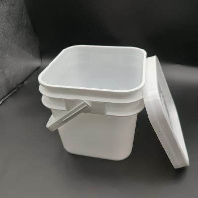 China 100% PP 2L 3L 5L 10L Square Shaped Plastic Bucket Anti Fall Screen Printing for sale