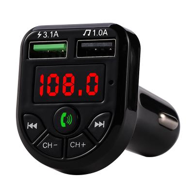 China 2021 New LED BT Radio FM Transmitter Car Stereo Kits Dual USB Car Charger 3.1A 1A 2 USB MP3 Music Player Support TF/U Left Disk for sale