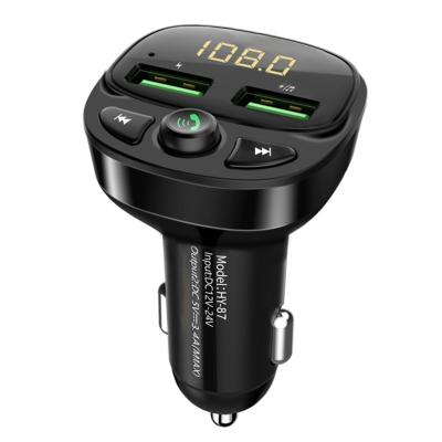 China 2021 Hot Selling Dual USB Car Adapter Dual USB Adapter BT Charger Music Mp3 Player FM Radio FM Transmitter Amazon Auto Handsfree Car Kit Dropshipping for sale