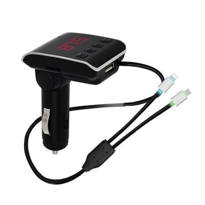 China 2021 Android CAR mp3 player music adapter car speakers BT kit handsfree FM transmitter DROPSHIPPING with charging line for sale