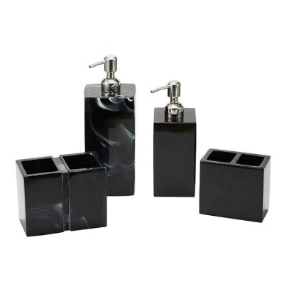 China 2022 Sustainable New Style Hotel Fashion 4 Pieces Polyresin Bathroom And Toilet Set for sale