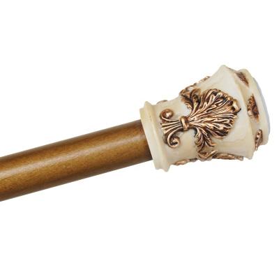 China Factory Outlet Leaf Finials Sustainable Bathroom Curtain Rod Brass Shower Curtain Rod for sale