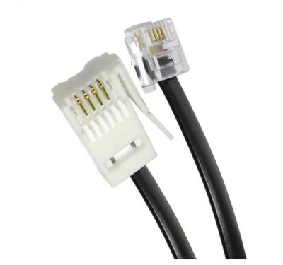 China High Quality Reasonable Price Telecommunication Cables Tae-f Rj11 Male To 6p4c Male Flat Cable Terminals To Tae-f Meet Machi for sale