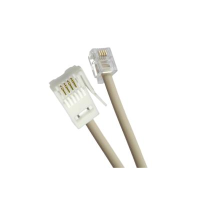 China High Quality Customized Black Telecommunication Cables Tae-f Rj11 Male To Male 6p4c Flat Cable Terminals for sale