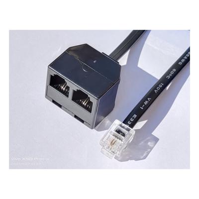 China Telephone Wholesale RJ11 6p2c 2 Wire Telephone Splitter Extension Cable 300mm/Length Can Be Customized for sale