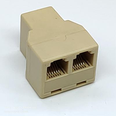 China Telephone Rj12 female terminal adapter 6p6c rj12 cable splitter female to double female for sale