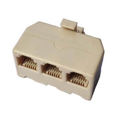 China Good Quality 1 3 Male Female Modular Telephone Line To T Phone Adapter Rj11 6p4c / Horn 1 To 3 For Sale 6P6C for sale