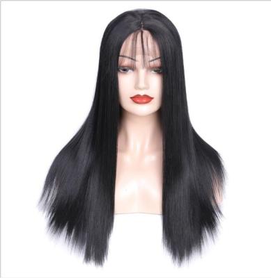 China Mengyun High Quality Silky Straight Synthetic Hair Wigs 150 Density Wave 150 Synthetic Lace Front Wigs With Bangs for sale