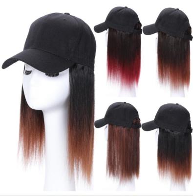 China Wholesale Silky Straight Wave Baseball Cap With Tone Two Color Hair Extensions Cap Wig For Woman And Man Available Sale Mengyun Hair Accessory for sale