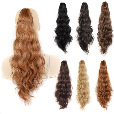 China European and American U-tip hair ponytail clip wig claw clip chemical fiber wig natural realistic chicken rolls ponytail for sale