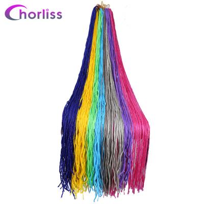 China Micro Blonde Yellow Green Zizi Braid Hair Synthetic Crochet 30inch Box Extensions Green Blue Purple Black Straight Pink 50g Long for sale