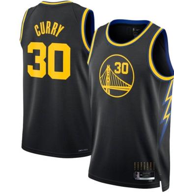 China New Antibacterial Green #30 Stephen Curry Warrior #11 Klay Thompson #23 Draymond State 2021/22 Edition Diamond Black Home Jersey for sale