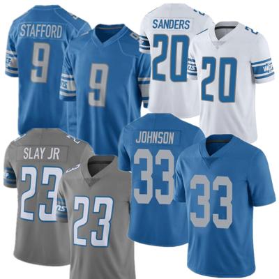 China 9 Antibacterial Matthew Stafford 20 Barry Sanders 23 Darius Slay 33 Kerryon Johnson Football Jerseys HOCKENSON#88 for sale