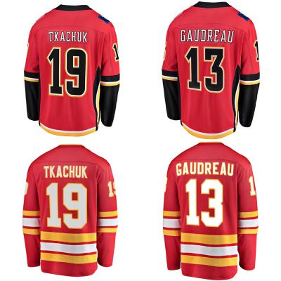 China Shirts & Custom Tops Ice Hockey Jersey Calgary City Stitched Mens RED Flames Team Uniform #19 Tkachuk 13 Gaudreau Wholesale for sale