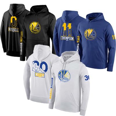 China 2021 White #5 Davis #3 Poole Antibacterial Men's New #0 D'Angelo Russell Blue #11 Klay Thompson Black #30 Basketball Long Sleeved Hoodie for sale