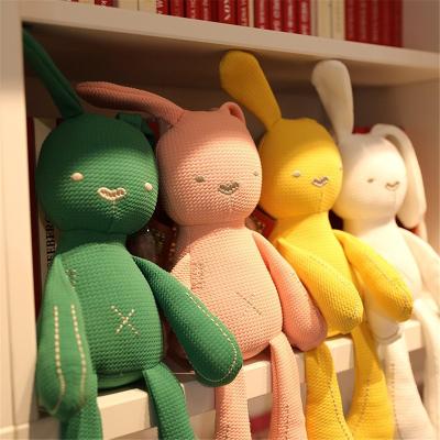 China 100% Cotton Knitted Plush Animal Baby Toy Gift Crochet Rabbit Dolls for sale