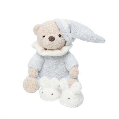 China Custom Plush Toy Cute Teddy Bear Plush Sleeping Toy With Cloth Baby Plush Toy for sale