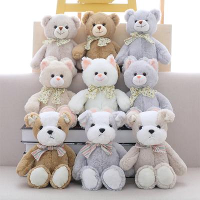 China Animals 2020 Bear and Gray Dog Plush Toys Pink Cute High Quality Customizable for sale