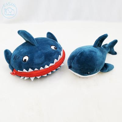 China Portable Fashion Plush Shark Plush Coin Purse for Boys and Girls for sale