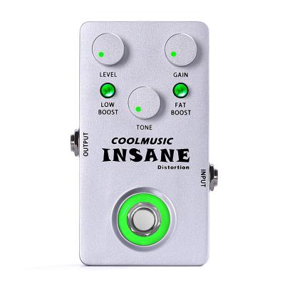 China LED Light Electric Guitar Pedal 9V True Bypass Coolmusic Insane Deformation Pedal for sale