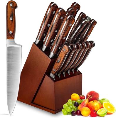 China New Modern High Quality Kitchen Knife Set With Fashion Block OEM ODM Wooden Knives For Kitchen for sale